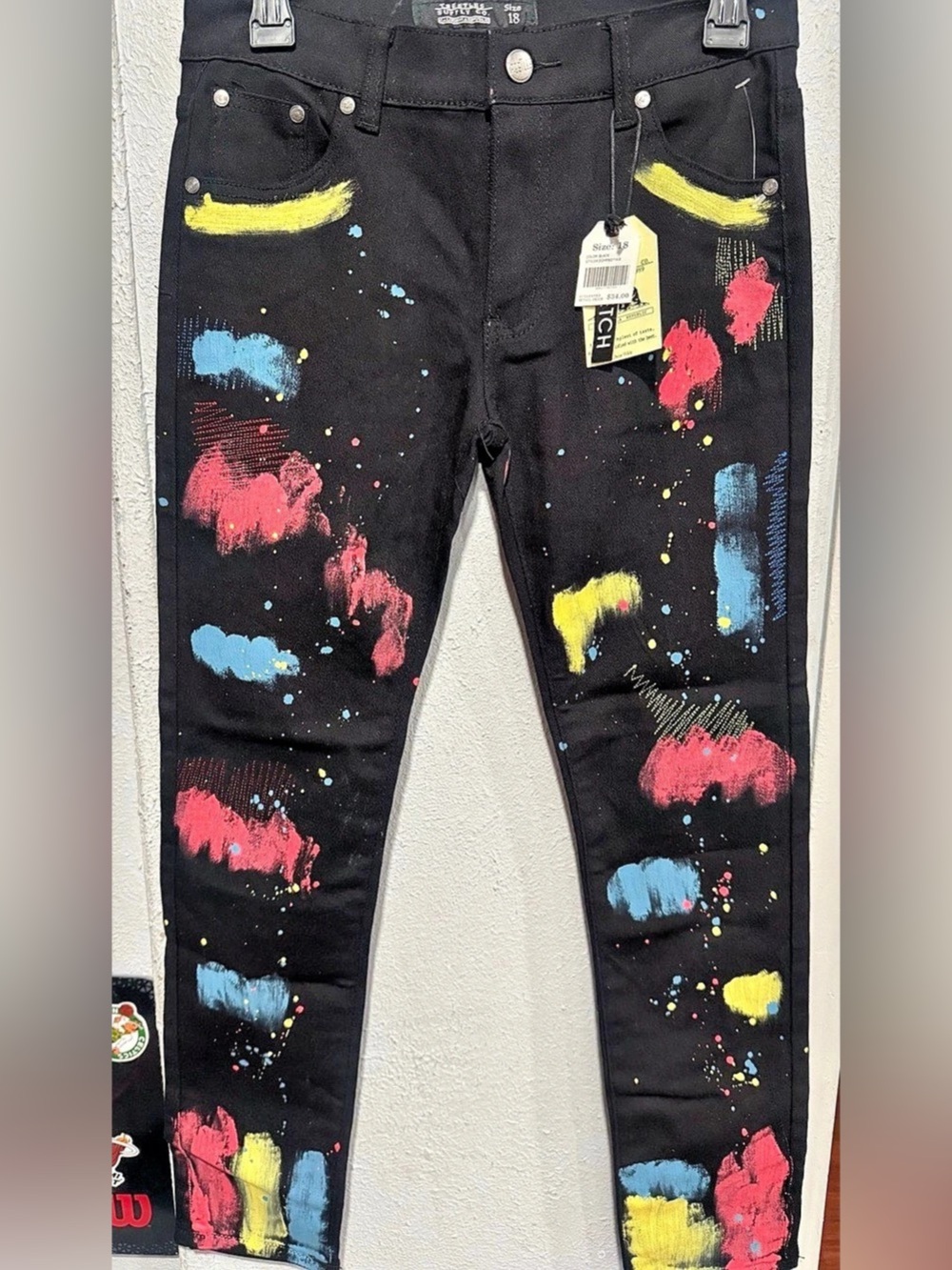California republic Abstract Skinny Jeans Waist 18 NWT